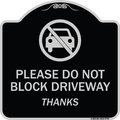 Signmission Designer Series-Please Do Not Block Driveway Thanks Black & Silver, 18" x 18", BS-1818-9794 A-DES-BS-1818-9794